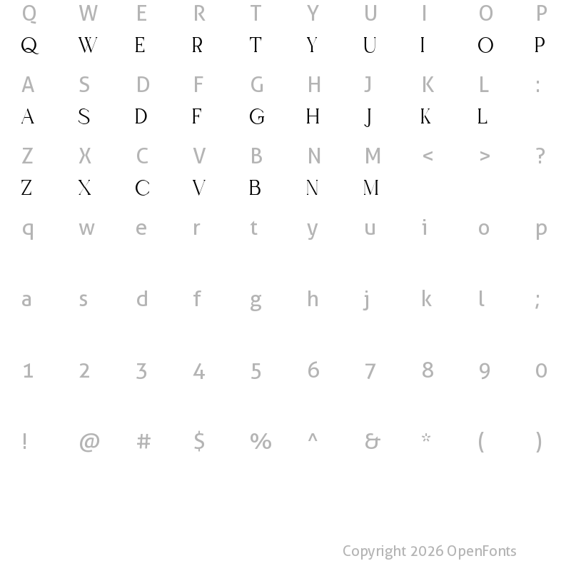 Character Map of KOELA DEMO Regular