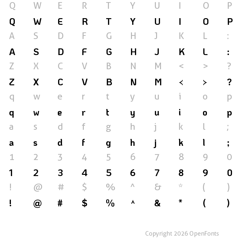 Character Map of KoHo Bold