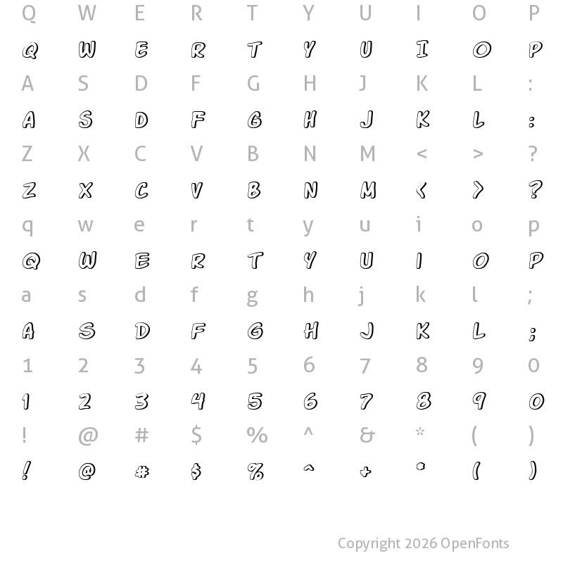 Character Map of Komika Glaze Regular