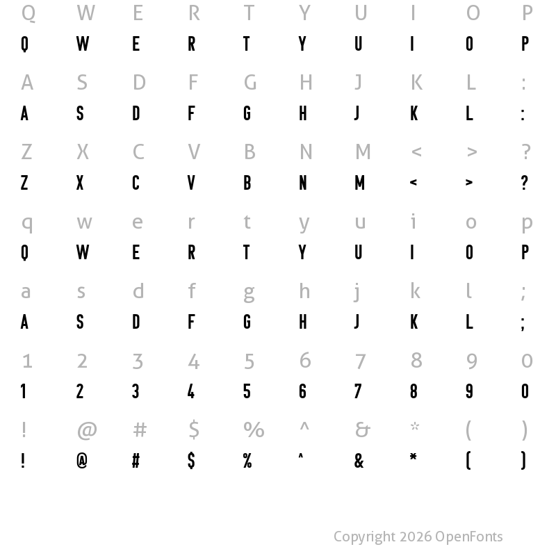 Character Map of Komu B