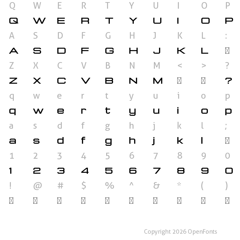 Character Map of Konexy Personal Use Regular