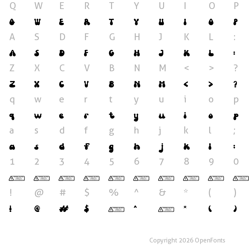 Character Map of Kong Groovy Regular