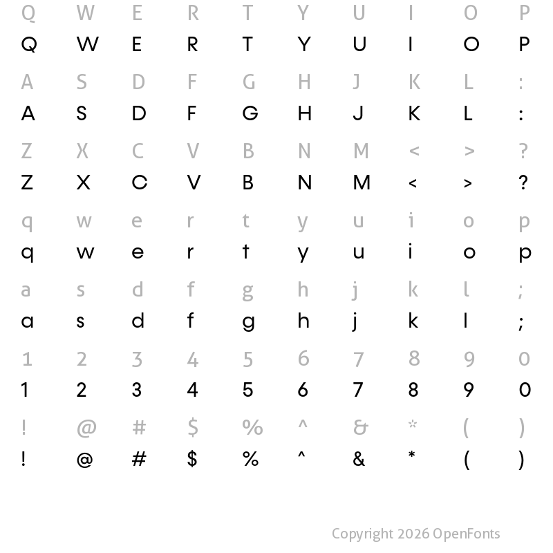 Character Map of Konnect Regular