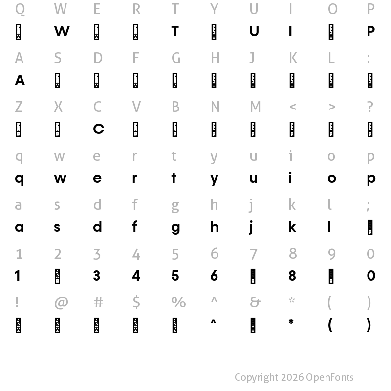 Character Map of Konnect-SemiBold ?