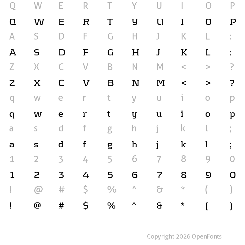 Character Map of Kontrapunkt Bold