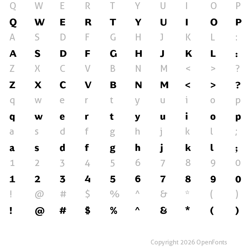 Character Map of Kontrapunkt Miki ExtraBold