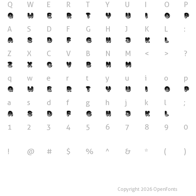 Character Map of Korvo Hollow Regular