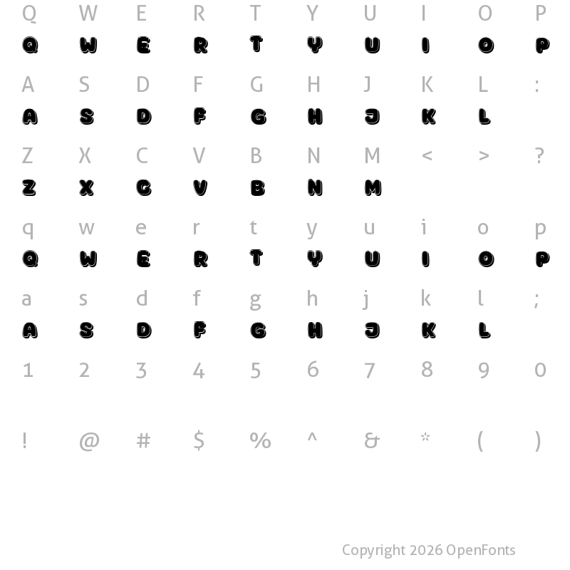 Character Map of Korvo Regular