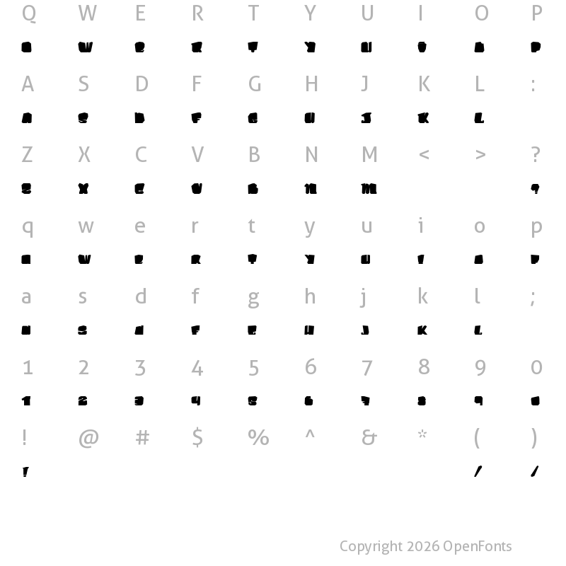 Character Map of Kosmo Cat Regular