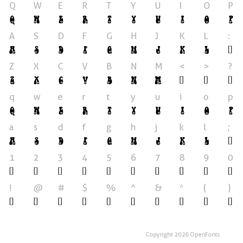 Character Map of KR Shroom Regular