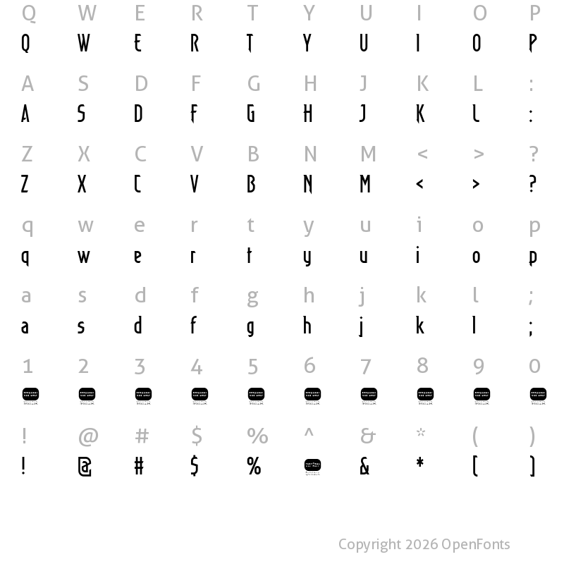 Character Map of Kraken Regular