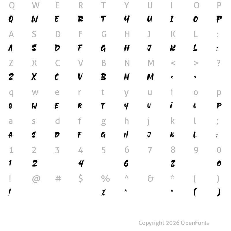 Character Map of Krakenstein Regular