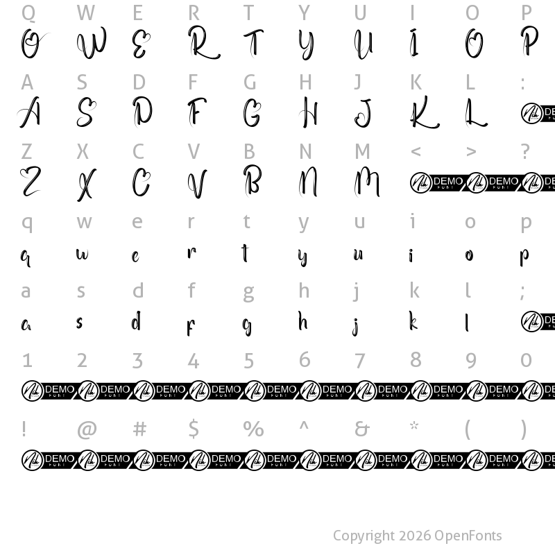 Character Map of Kramfors Demo Regular