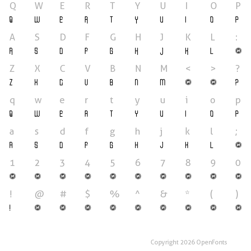 Character Map of Krazy Hazy Regular