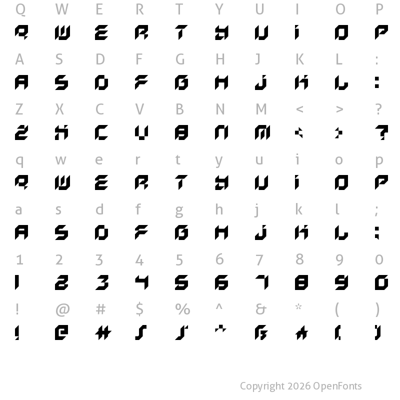 Character Map of Kreased Regular