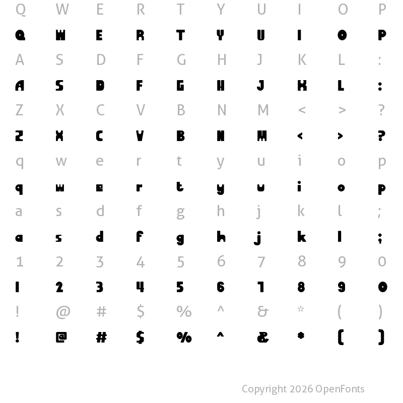 Character Map of Kreativ Regular