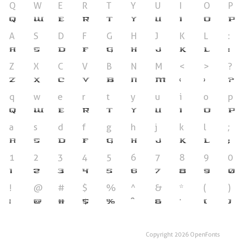 Character Map of Kreature Kombat Gradient Regular