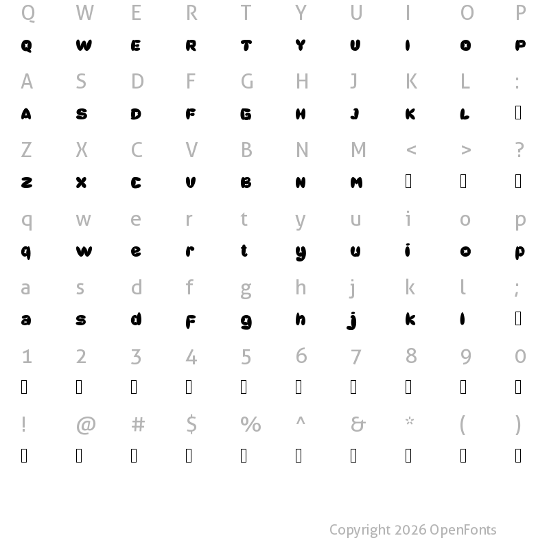 Character Map of Krico Regular