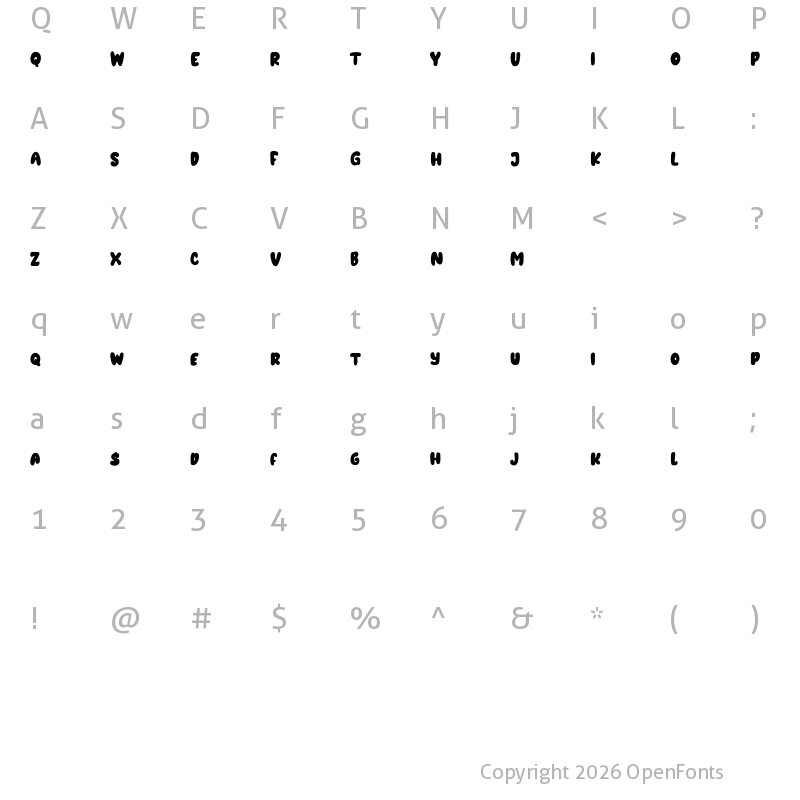 Character Map of Krimson Free Regular