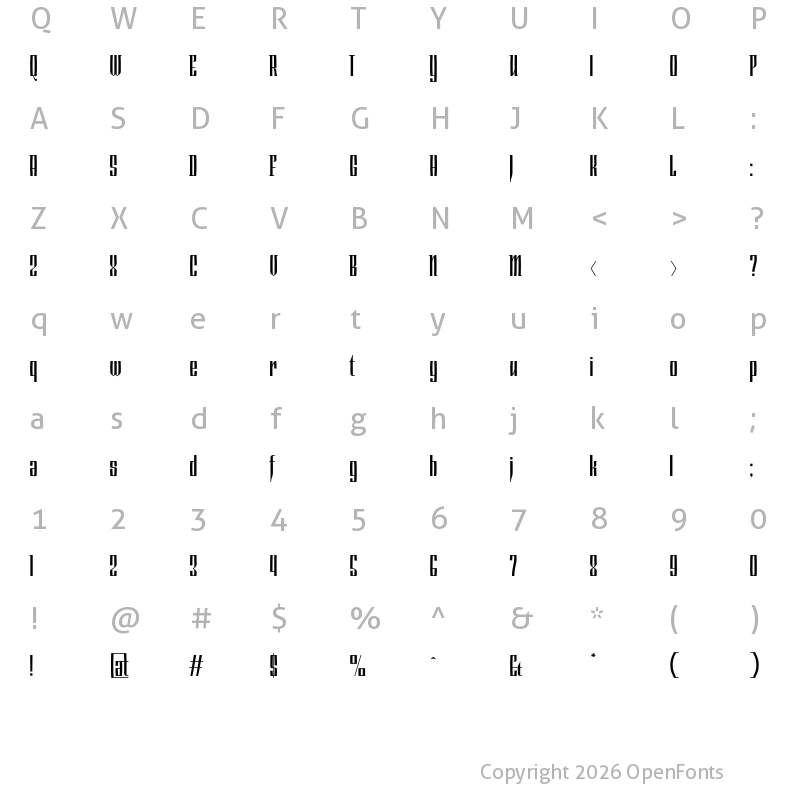 Character Map of Kroegbainder Regular