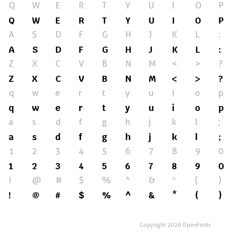 Character Map of Krub Bold