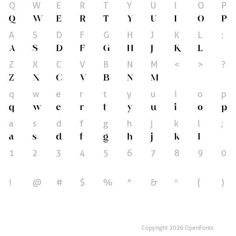 Character Map of KuanoDemo Regular