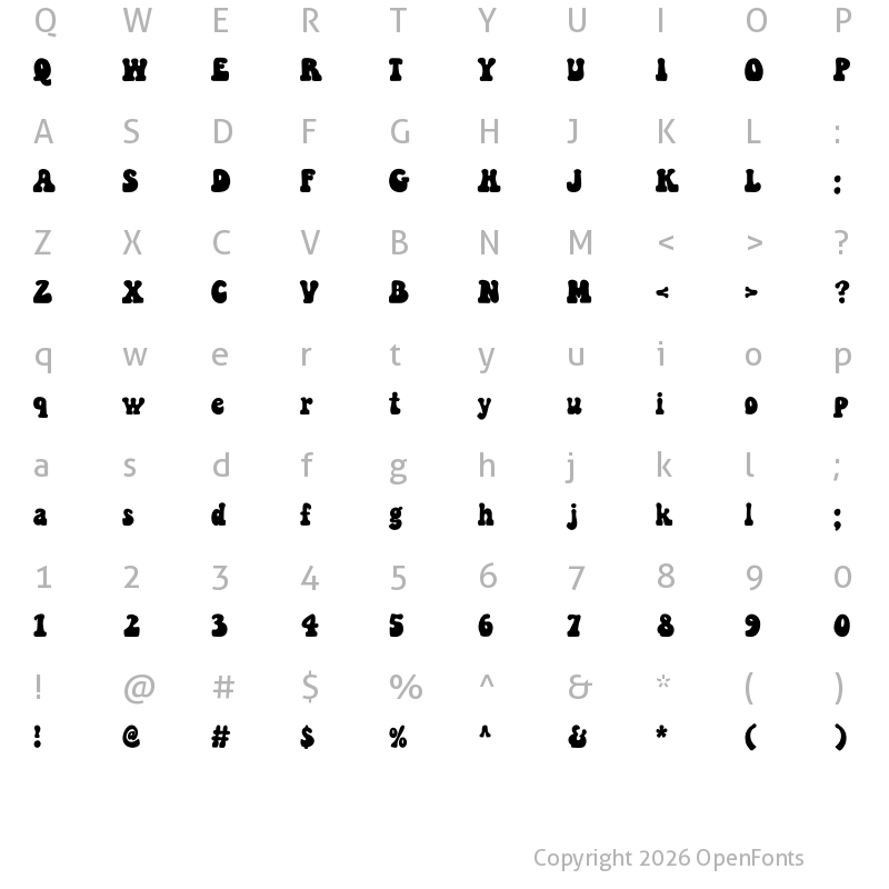 Character Map of KUBIQA Regular