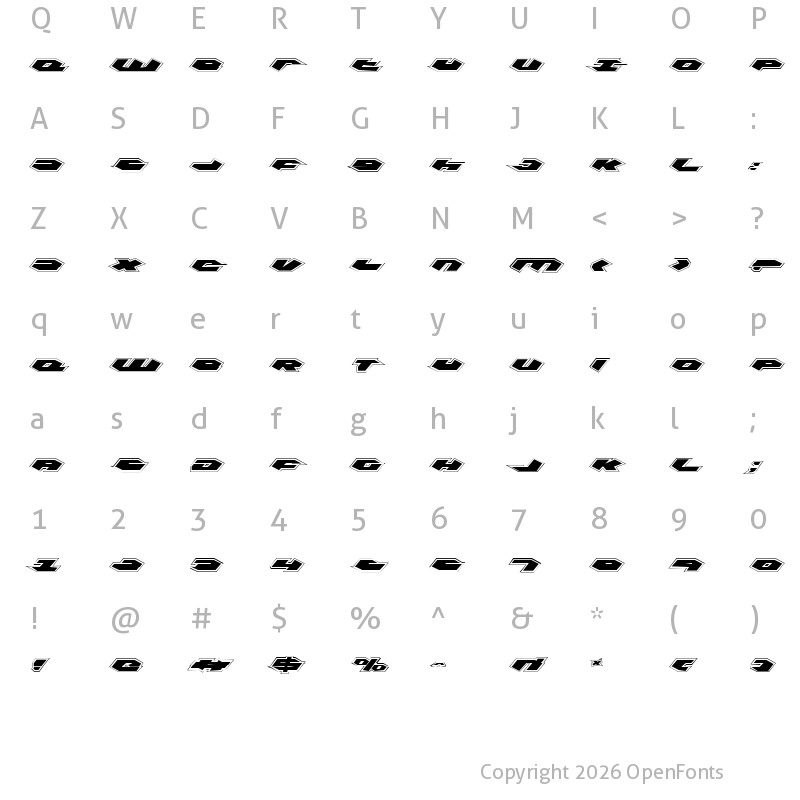 Character Map of Kubrick Pro Regular