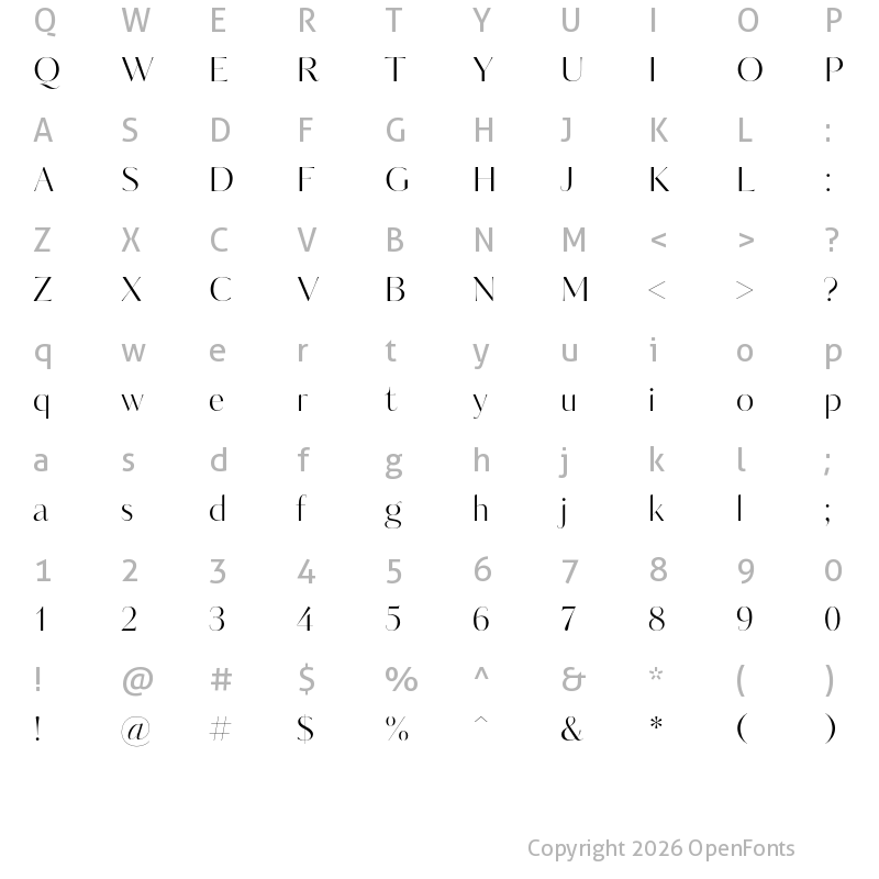 Character Map of Kudryashev Display Extra Contrast Sans