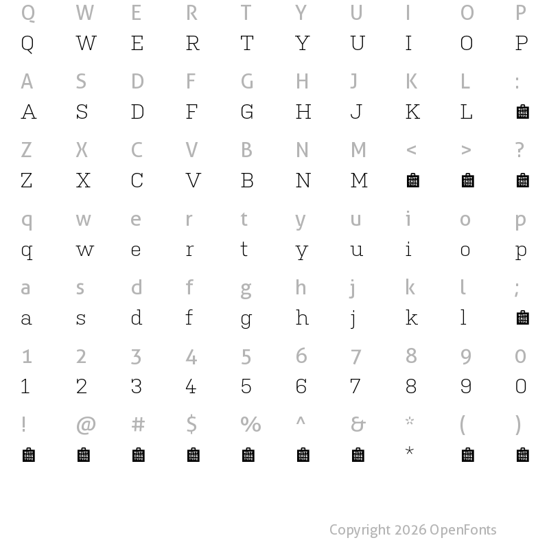 Character Map of Kulturista TRIAL Light