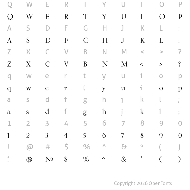 Character Map of Kumlien Pro Medium