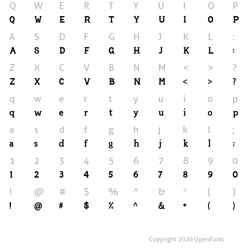 Character Map of Kuraiso Regular