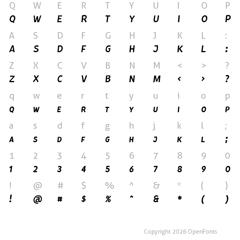 Character Map of Kurri Island Caps Ita PERSONAL Regular