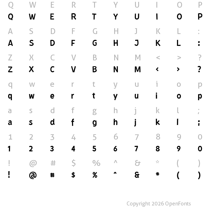 Character Map of Kurri Island PERSONAL Regular