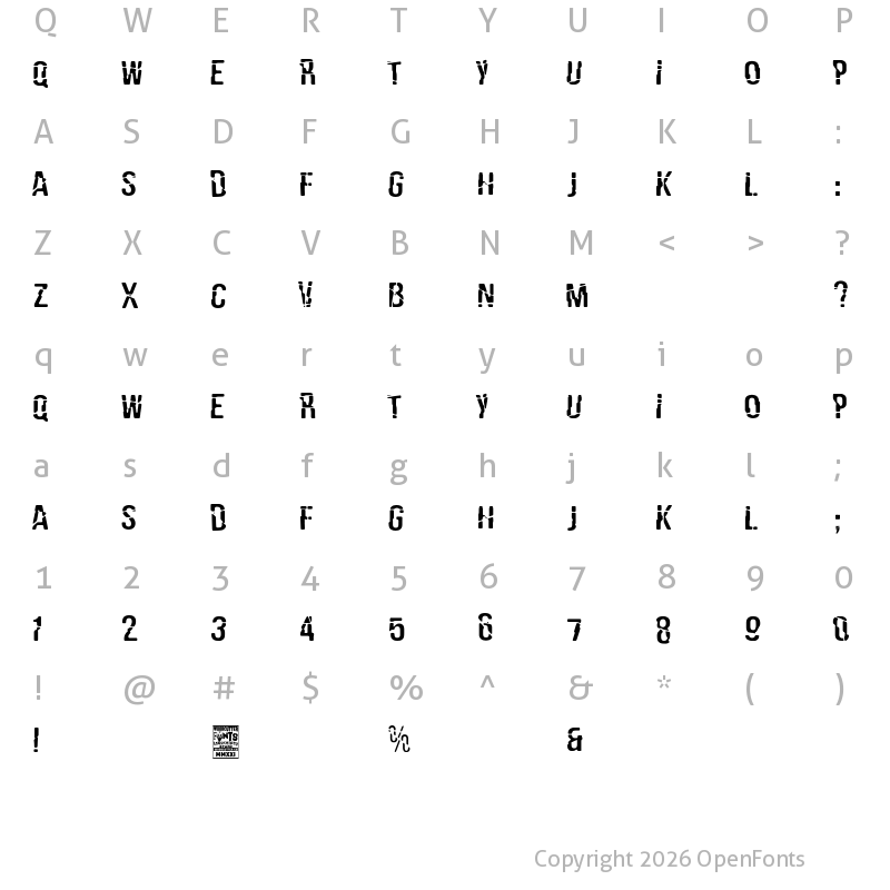 Character Map of La Estropeada Regular