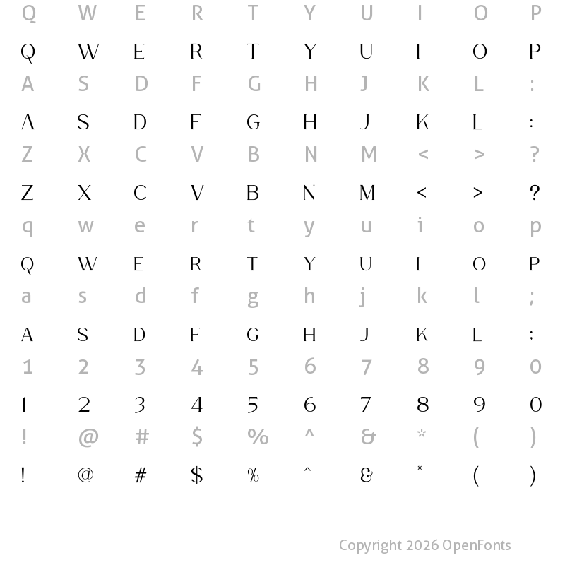 Character Map of La Fleur Regular