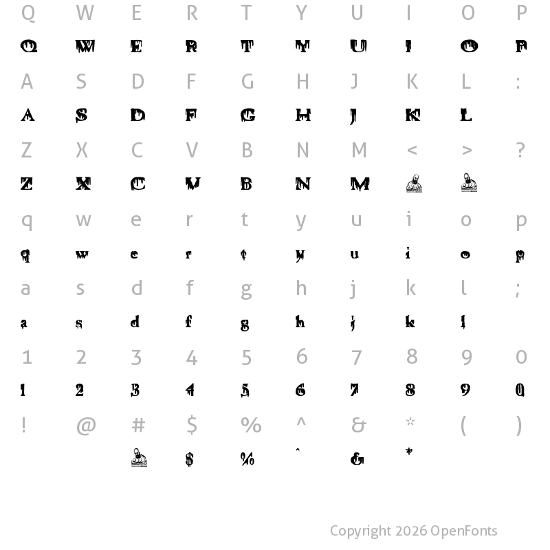 Character Map of La Sangrienta Caslon Regular