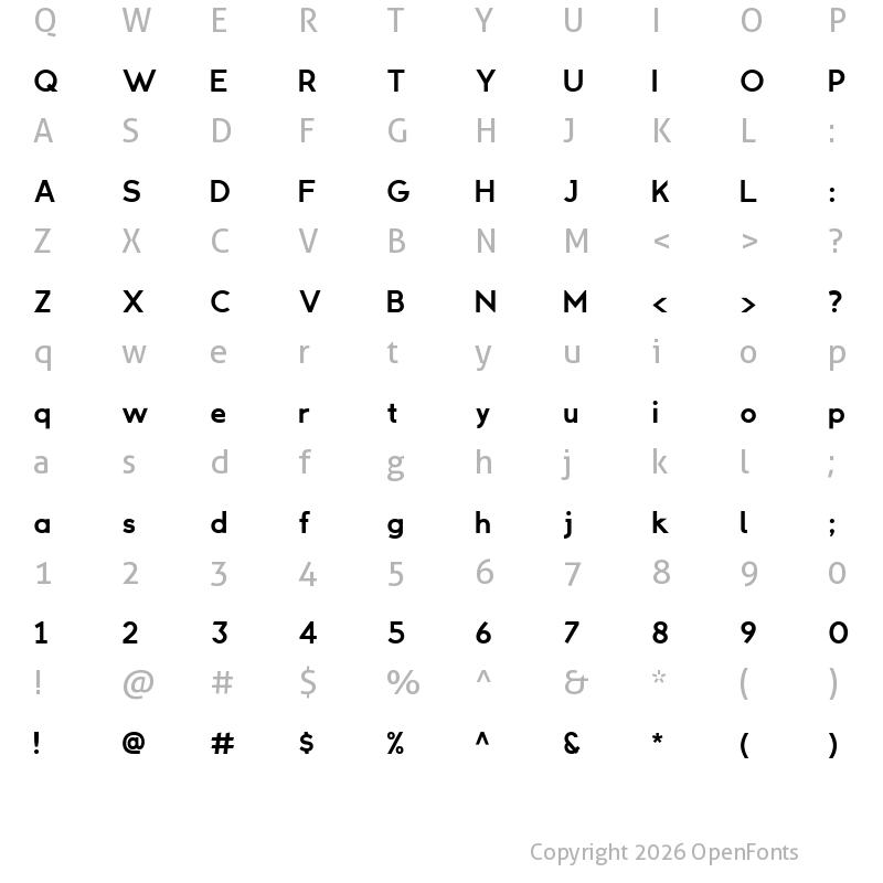 Character Map of Laachir Deeper Bold