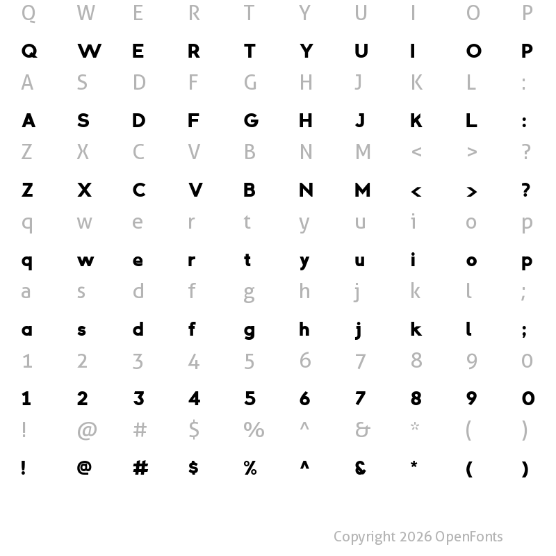 Character Map of Laachir Deeper ExtraBold