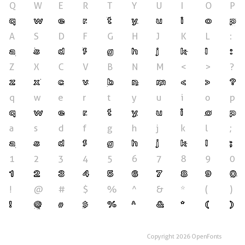 Character Map of Laboratoriokoira Regular