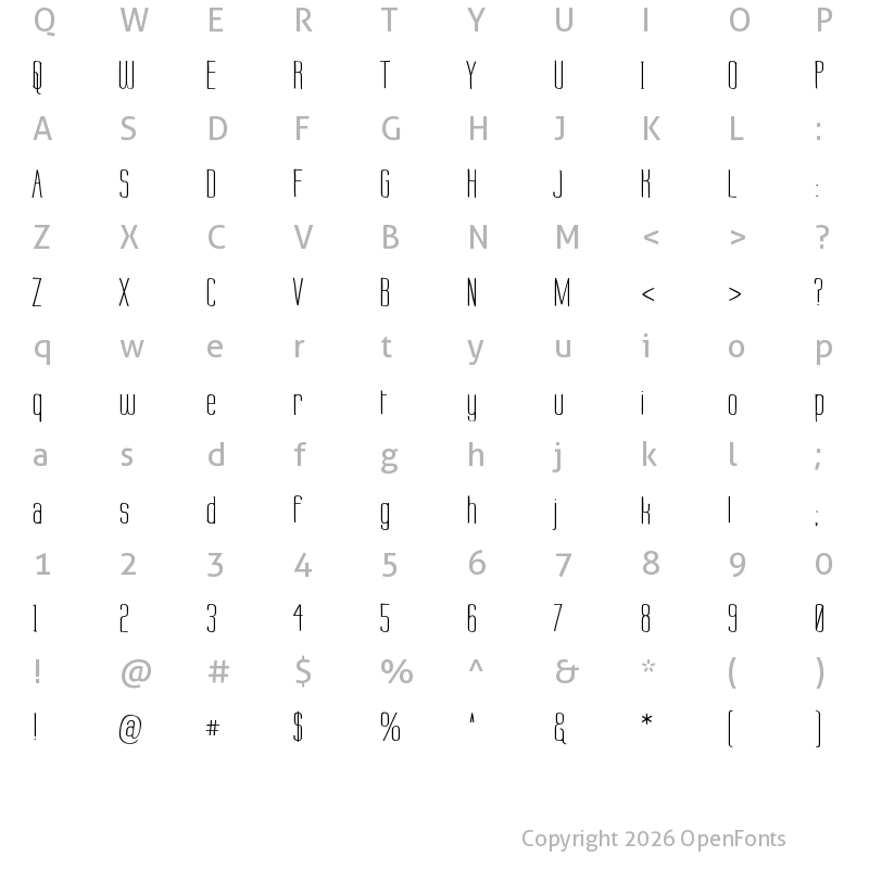 Character Map of Labtop Warp 2 Regular