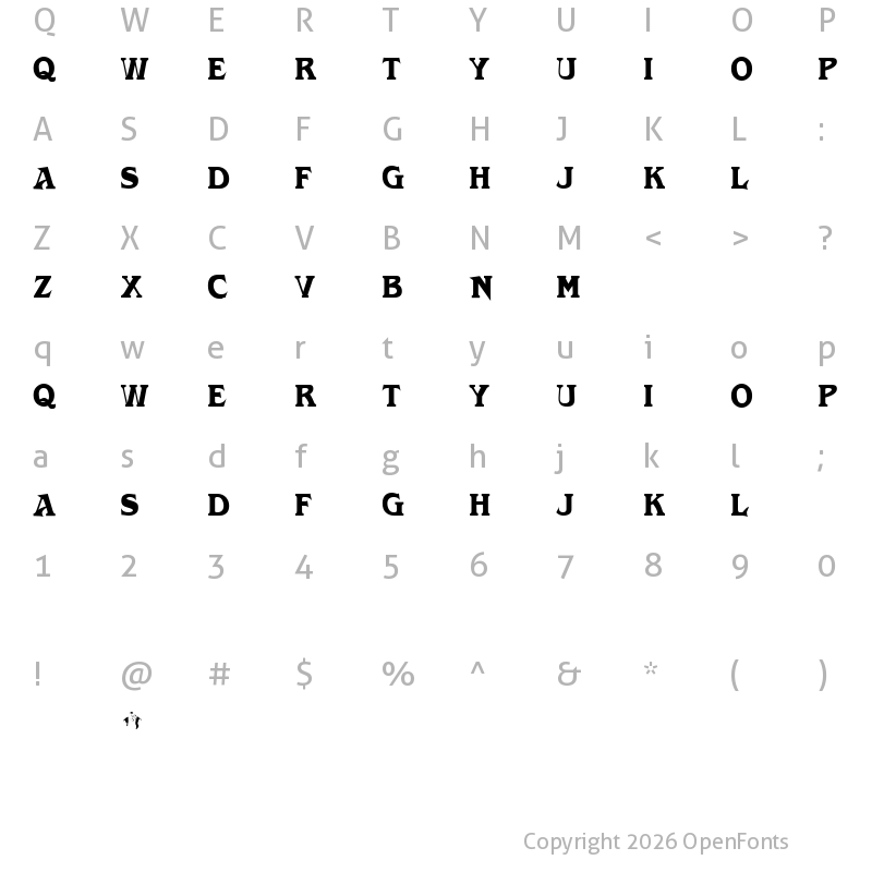 Character Map of Labyrinth Regular