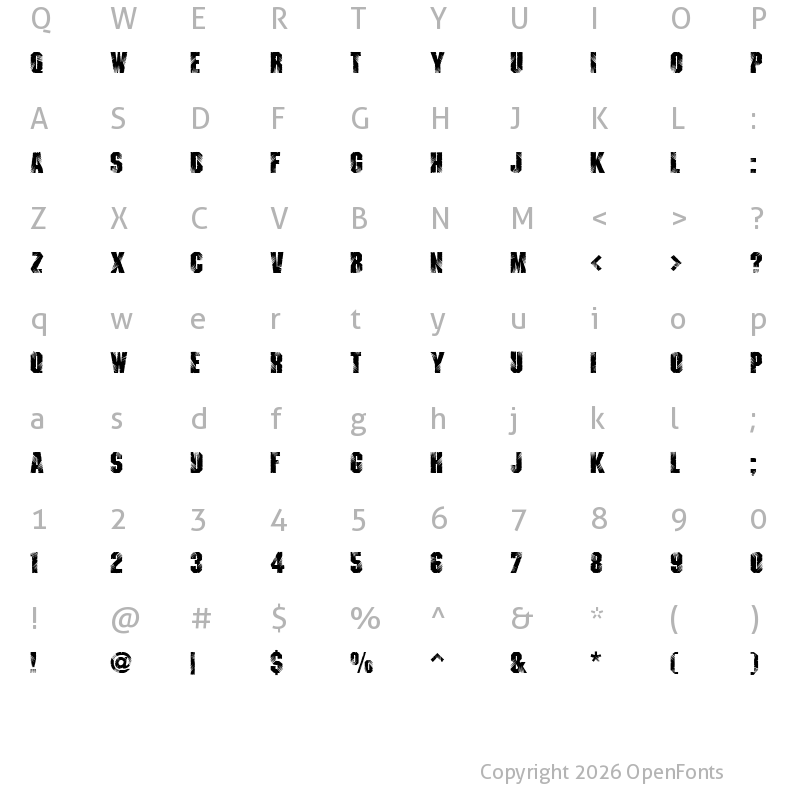 Character Map of Lacerated Free