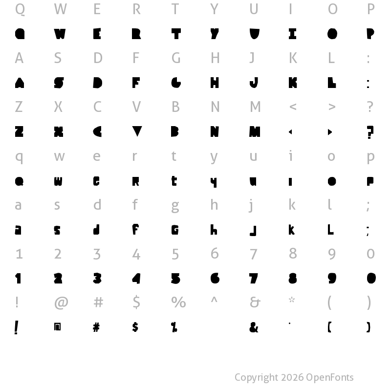 Character Map of Lack-of-luck Regular