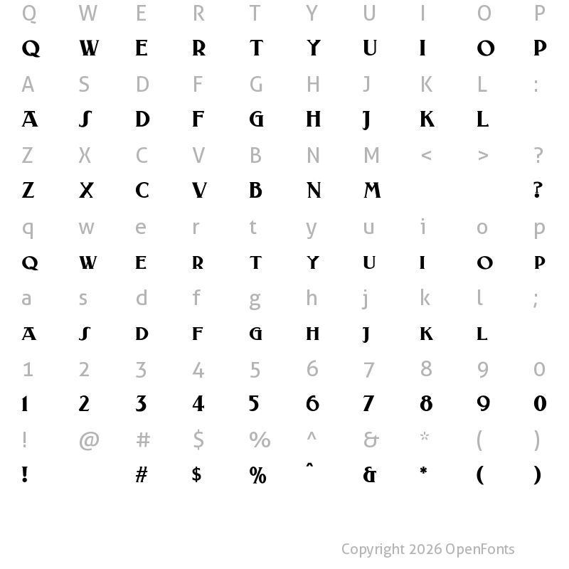 Character Map of Laconick-NormalA Regular