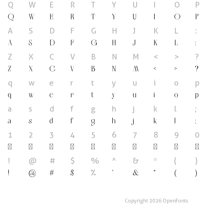 Character Map of Lacoste Celtic Regular