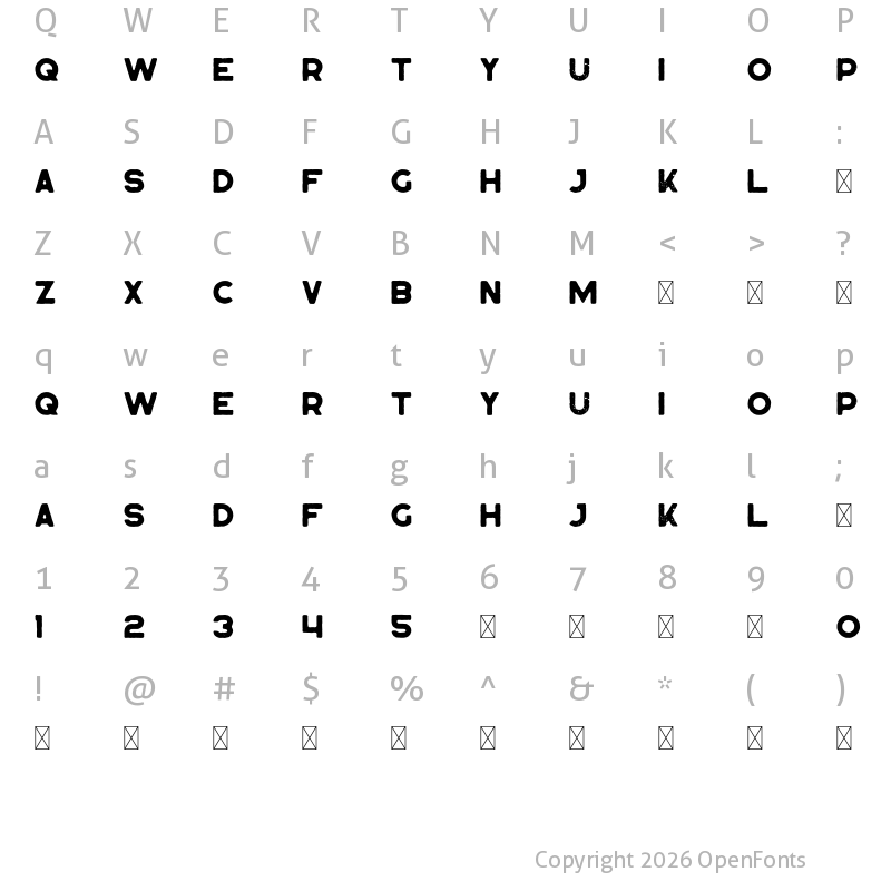 Character Map of Lagom Free Demo