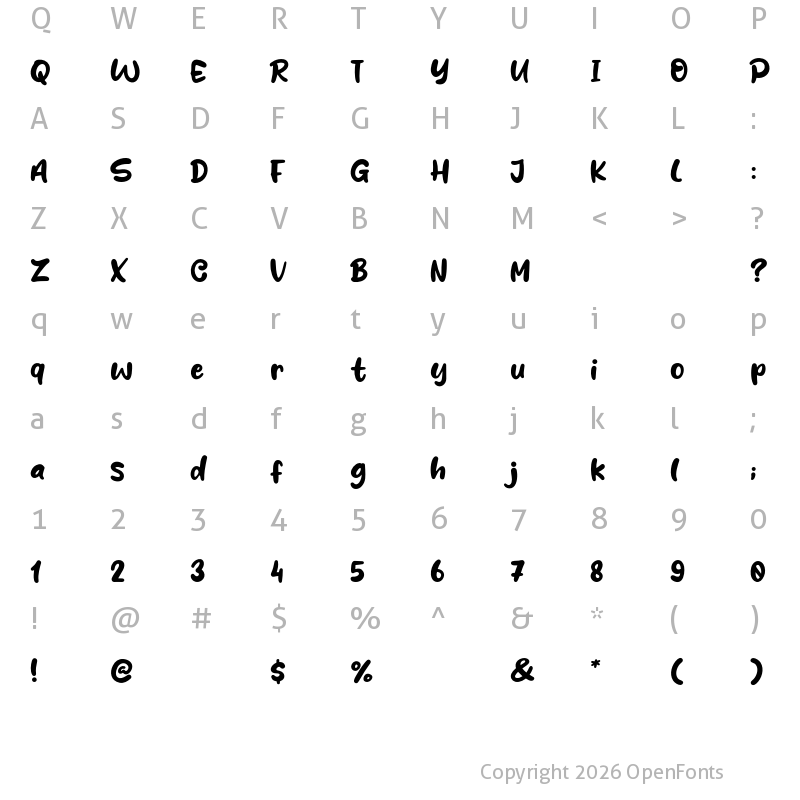 Character Map of Laguna Smile Regular