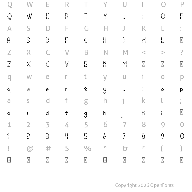Character Map of Lamborgini Bold Dash