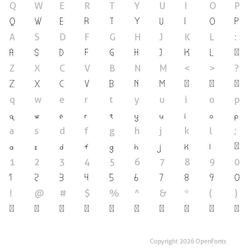 Character Map of Lamborgini Dash